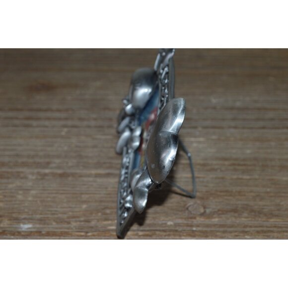 Vintage Pewter Tweety Bird Looney Tunes Hearts Metal Picture Frame Sweetie READ - Picture 3 of 6